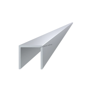 U profil 50x50x50x3mm,dĺžka 6000mm, materiál EN AW-6060 T66, prírodný hliník bez povrchovej úpravy, cena za kus